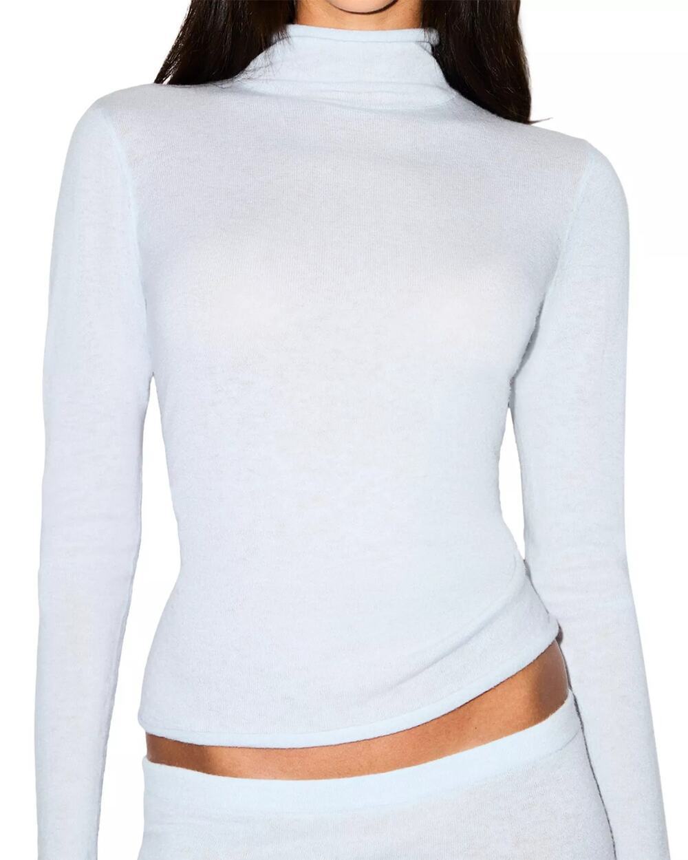 SKIMS SHEER Cashmere Turtleneck - Pearl Size XS NWT #1466